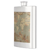 Weltkarte Antique 1886 Illustriert Flachmann (Links)