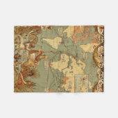 Weltkarte Antique 1886 Illustriert Fleecedecke (Vorderseite (Horizontal))