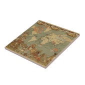 Weltkarte Antique 1886 Illustriert Fliese (Seite)