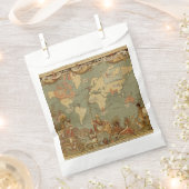 Weltkarte Antique 1886 Illustriert Geschenktütchen (Ausgeschnitten)