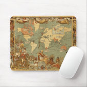 Weltkarte Antique 1886 Illustriert Mousepad (Mit Mouse)