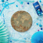 Weltkarte Antique 1886 Illustriert Pappteller (Party)