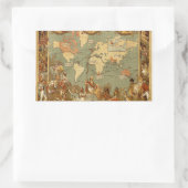 Weltkarte Antique 1886 Illustriert Rechteckiger Aufkleber (Tasche)