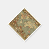 Weltkarte Antique 1886 Illustriert Serviette (Ecke)