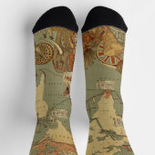 Weltkarte Antique 1886 Illustriert Socken (Oben)