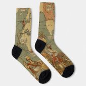 Weltkarte Antique 1886 Illustriert Socken (Rechts)
