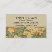 Weltkarte Antique 1886 Illustriert Visitenkarte (Rückseite)