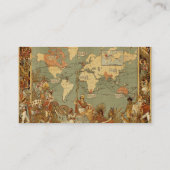 Weltkarte Antique 1886 Illustriert Visitenkarte (Rückseite)