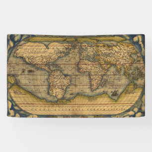 Weltkarte Antique Ortelius Banner
