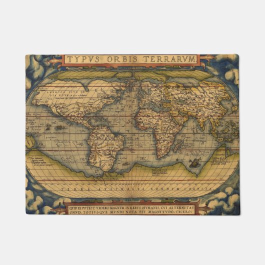 Weltkarte Antique Ortelius Fußmatte (Vorderseite)