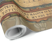 Weltkarte Antique Ortelius Geschenkpapier (Rolleneckpunkt)