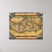 Weltkarte Antique Ortelius Leinwanddruck (Vorderseite)