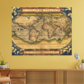 Weltkarte Antique Ortelius Leinwanddruck (Insitu (Wohnzimmer))