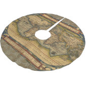 Weltkarte Antique Ortelius Polyester Weihnachtsbaumdecke (Schrägansicht)