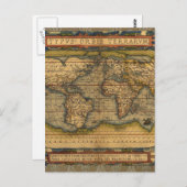 Weltkarte Antique Ortelius Postkarte (Vorne/Hinten)