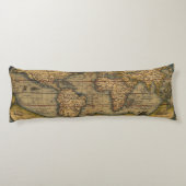 Weltkarte Antique Ortelius Seitenschläferkissen (Rückseite)