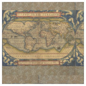 Weltkarte Antique Ortelius Stoff (Nahaufnahme)