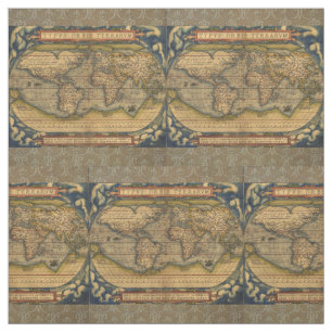 Weltkarte Antique Ortelius Stoff