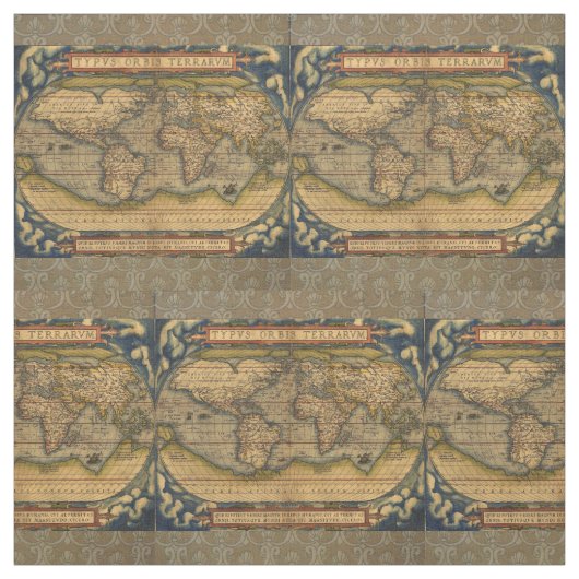 Weltkarte Antique Ortelius Stoff (Muster)