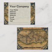 Weltkarte Antique Ortelius Visitenkarte (Vorne/Hinten)