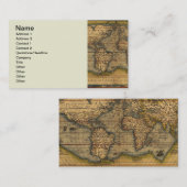 Weltkarte Antique Ortelius Visitenkarte (Vorne/Hinten)