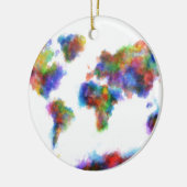 Weltkarte-Aquarell 16 Keramik Ornament (Links)