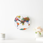 Weltkarte Aquarell 18 Runde Wanduhr (Zuhause)