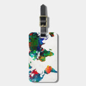 Weltkarte-Aquarell 20 Gepäckanhänger (Vorderseite vertikal)