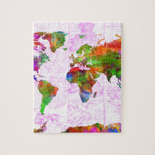 Weltkarte-Aquarell 4 Puzzle