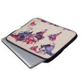 Weltkarte-Aquarell Laptopschutzhülle (Vorne Knopf)