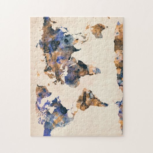 Weltkarte-Aquarell Puzzle (Vertikal)
