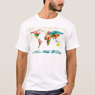 Weltkarte-Aquarelle T-Shirt