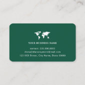 Weltkarte, Atlas, Global Green Visitenkarte (Rückseite)