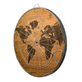 Weltkarte auf hölzernem Korn Dartscheibe (Vorderseite rechts)