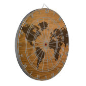 Weltkarte auf hölzernem Korn Dartscheibe (Vorderseite Links)