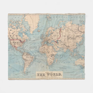 Weltkarte auf Mercators Projektion Fleecedecke