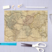 Weltkarte auf Mercators Projektion Seidenpapier (Handwerk)