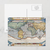 Weltkarte aus dem 16. Jahrhundert Postkarte (Vorne/Hinten)