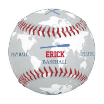 Weltkarte Baseballer personalisiert