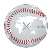 Weltkarte Baseballer personalisiert Baseball (Vorderseite Links)