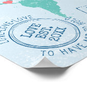 Weltkarte + Benutzerdefinierte Passport-Briefmarke Poster (Ecke)