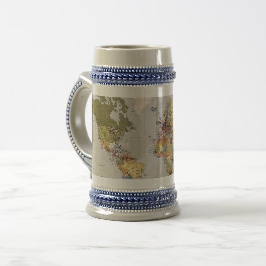 Weltkarte Bierglas (Vorderseite Links)
