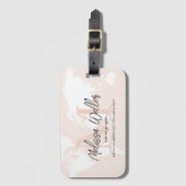 Weltkarte Blale Blush Rosen Traveller Monogram Gepäckanhänger (Vorderseite Vertikal)