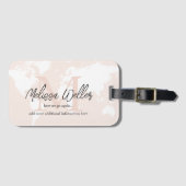 Weltkarte Blale Blush Rosen Traveller Monogram Gepäckanhänger (Vorderseite (Horizontal))