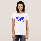 Weltkarte - Blau T-Shirt (Vorne ganz)