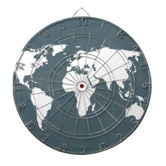 Weltkarte . blau und weiß dartscheibe