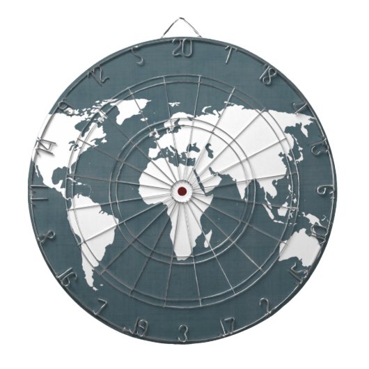 Weltkarte . blau und weiß dartscheibe (vorne)