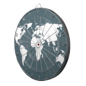 Weltkarte . blau und weiß dartscheibe (Vorderseite rechts)