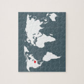 Weltkarte. Blau und Weiß Puzzle (Vertikal)