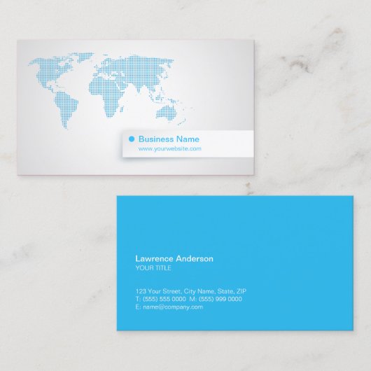 Weltkarte-blaue Technologie-globales Geschäft Visitenkarte (Vorne/Hinten)